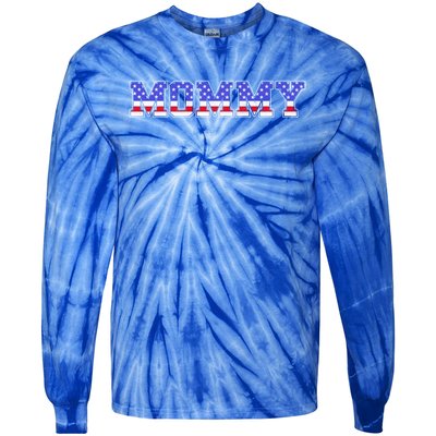 Mommy American Flag Patriotic Usa Flag 4th Of July Mommy Great Gift Tie-Dye Long Sleeve Shirt