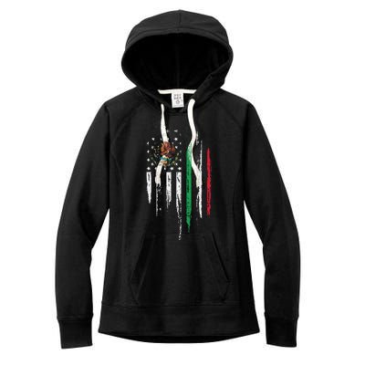 Mexican American Flag Combo Mexico USA Cinco De Mayo Gift Women's Fleece Hoodie