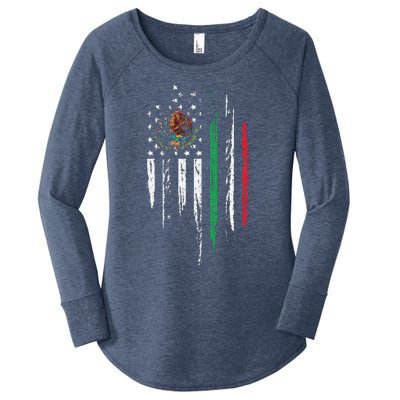 Mexican American Flag Combo Mexico USA Cinco De Mayo Gift Women's Perfect Tri Tunic Long Sleeve Shirt