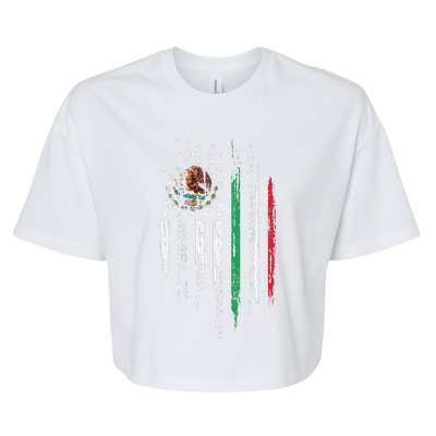 Mexican American Flag Combo Mexico USA Cinco De Mayo Gift Bella+Canvas Jersey Crop Tee