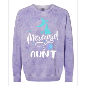 Mermaid Aunt Funny Aunt Family Matching Party Squad Gift Colorblast Crewneck Sweatshirt