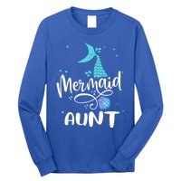 Mermaid Aunt Funny Aunt Family Matching Party Squad Gift Long Sleeve Shirt