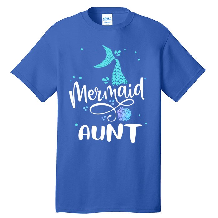 Mermaid Aunt Funny Aunt Family Matching Party Squad Gift Tall T-Shirt