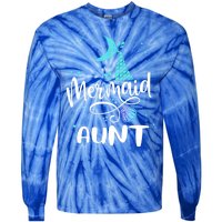 Mermaid Aunt Funny Aunt Family Matching Party Squad Gift Tie-Dye Long Sleeve Shirt