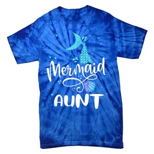 Mermaid Aunt Funny Aunt Family Matching Party Squad Gift Tie-Dye T-Shirt