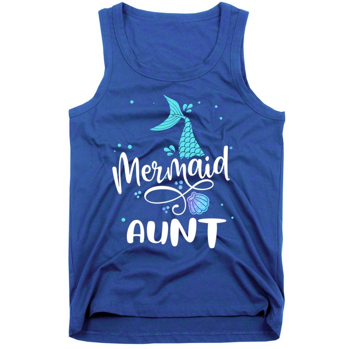 Mermaid Aunt Funny Aunt Family Matching Party Squad Gift Tank Top