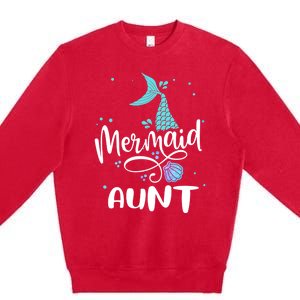 Mermaid Aunt Funny Aunt Family Matching Party Squad Gift Premium Crewneck Sweatshirt