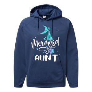 Mermaid Aunt Funny Aunt Family Matching Party Squad Gift Performance Fleece Hoodie