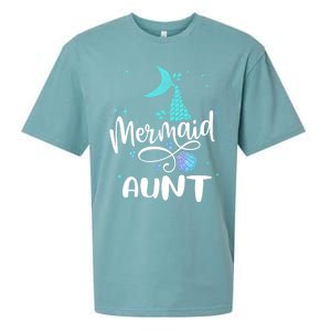 Mermaid Aunt Funny Aunt Family Matching Party Squad Gift Sueded Cloud Jersey T-Shirt