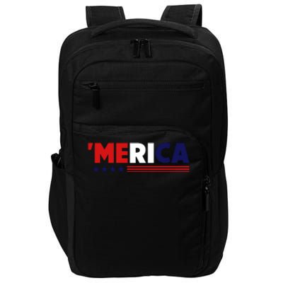 Merica American Flag Celebrate 4th Of July Patriotic Impact Tech Backpack