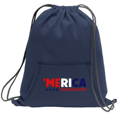 Merica American Flag Celebrate 4th Of July Patriotic Sweatshirt Cinch Pack Bag