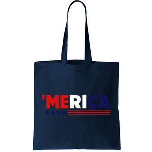 Merica American Flag Celebrate 4th Of July Patriotic Tote Bag