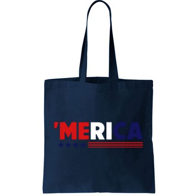 Merica American Flag Celebrate 4th Of July Patriotic Tote Bag