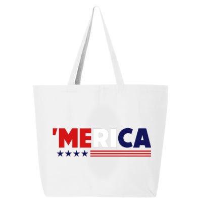 Merica American Flag Celebrate 4th Of July Patriotic 25L Jumbo Tote