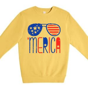 Merica American Flag Premium Crewneck Sweatshirt