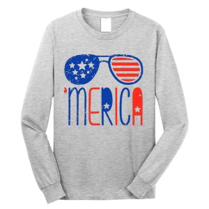 Merica American Flag Long Sleeve Shirt