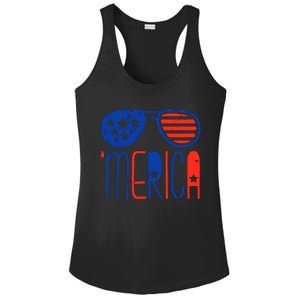 Merica American Flag Ladies PosiCharge Competitor Racerback Tank