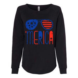 Merica American Flag Womens California Wash Sweatshirt