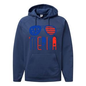 Merica American Flag Performance Fleece Hoodie