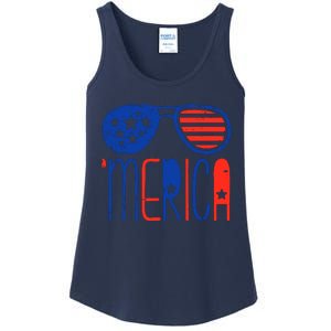 Merica American Flag Ladies Essential Tank