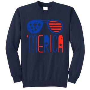 Merica American Flag Tall Sweatshirt