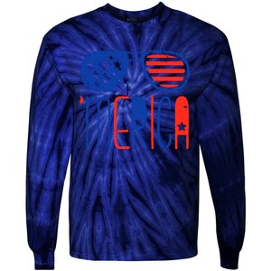 Merica American Flag Tie-Dye Long Sleeve Shirt