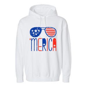 Merica American Flag Garment-Dyed Fleece Hoodie