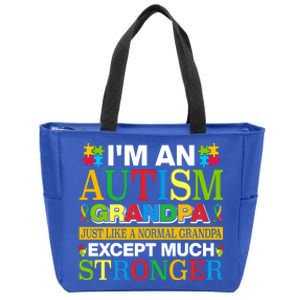 Motivational Autism Grandpa Autism Awareness Slogan Autism Advocacy Zip Tote Bag