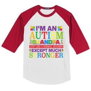 Motivational Autism Grandpa Autism Awareness Slogan Autism Advocacy Kids Colorblock Raglan Jersey