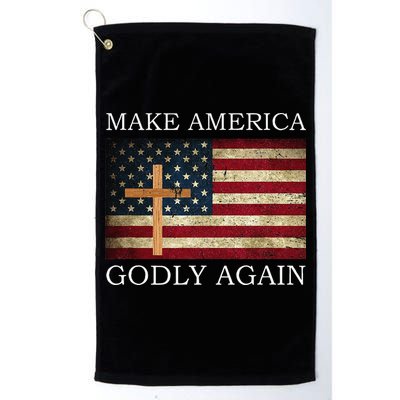 Make America Godly Again American Flag Cross Jesus Golf Towel