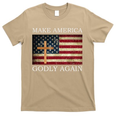 Make America Godly Again American Flag Cross Jesus T-Shirt