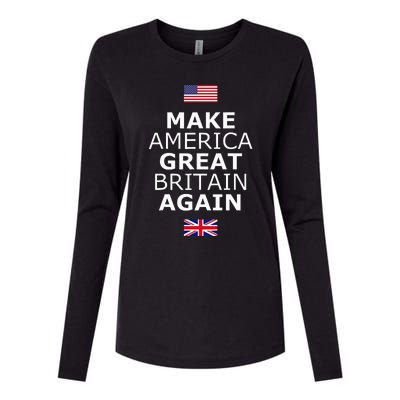 Make America Great Britain Again W Flags Womens Cotton Relaxed Long Sleeve T-Shirt