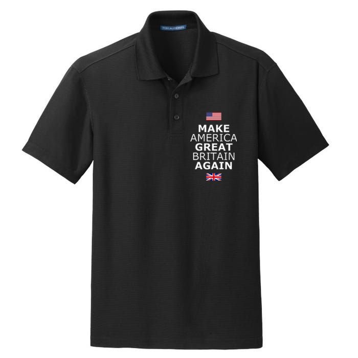 Make America Great Britain Again W Flags Dry Zone Grid Polo