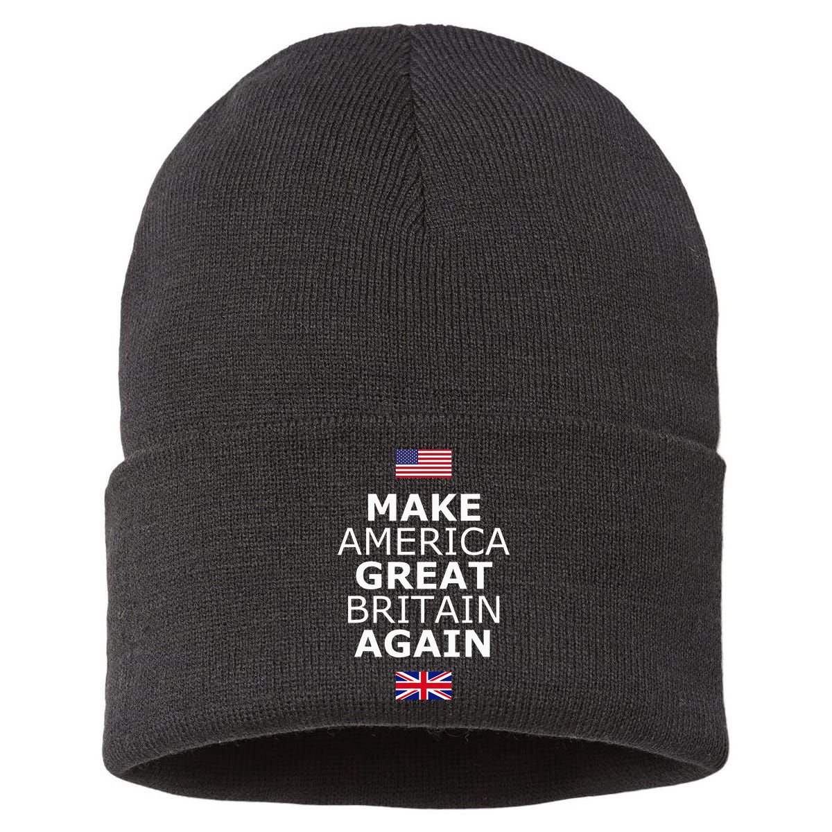 Make America Great Britain Again W Flags Sustainable Knit Beanie