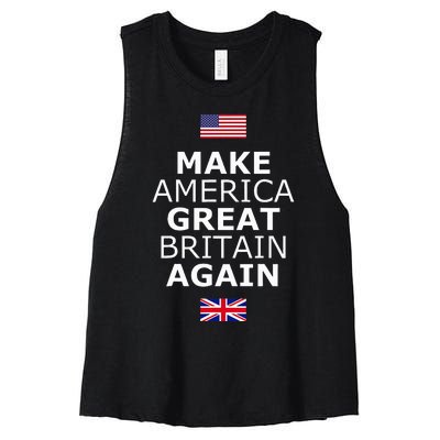 Make America Great Britain Again W Flags Women's Racerback Cropped Tank