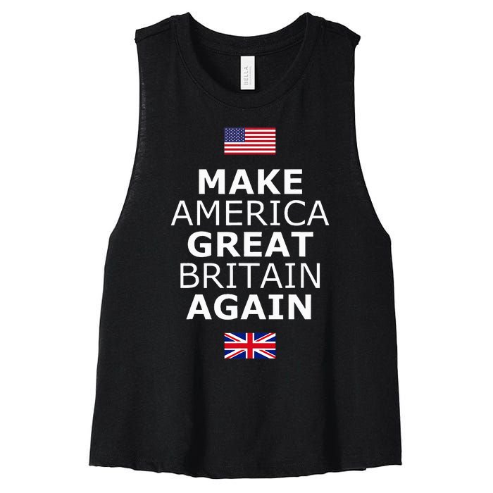 Make America Great Britain Again W Flags Women's Racerback Cropped Tank