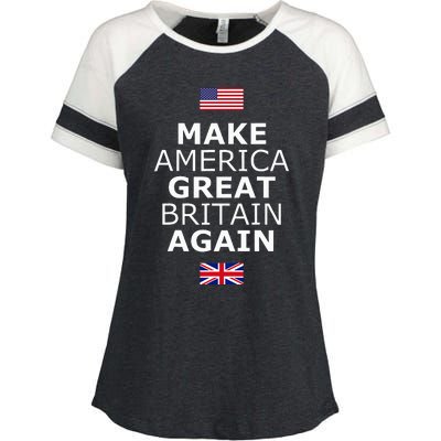 Make America Great Britain Again W Flags Enza Ladies Jersey Colorblock Tee