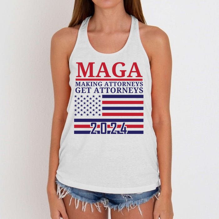 Making Attorneys Get Attorneys Maga Women's Knotted Racerback Tank