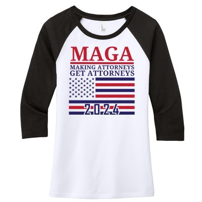 Making Attorneys Get Attorneys Maga Women's Tri-Blend 3/4-Sleeve Raglan Shirt