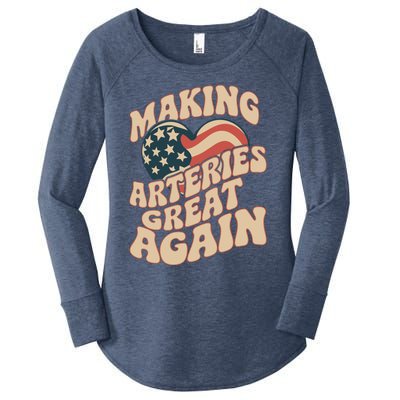 Making Arteries Great Again Cute Gift Women's Perfect Tri Tunic Long Sleeve Shirt