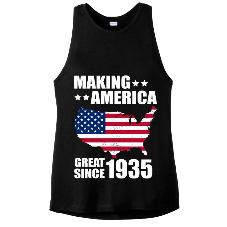 Making America Great Since 1935 Birthday Ladies PosiCharge Tri-Blend Wicking Tank