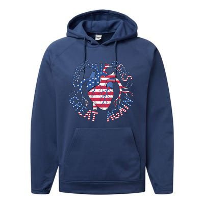 Making Arteries Great Again Gift Performance Fleece Hoodie