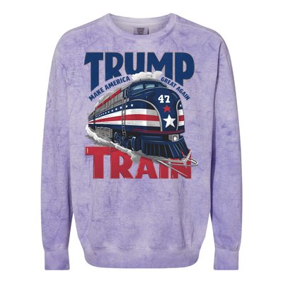 Make America Great Again Trump Train Colorblast Crewneck Sweatshirt