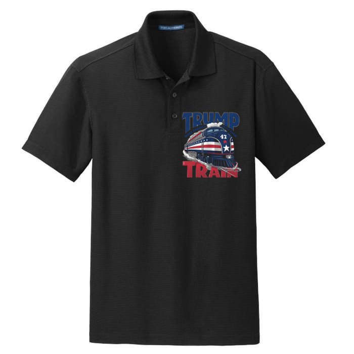 Make America Great Again Trump Train Dry Zone Grid Polo