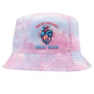 Making Arteries Great Again: Funny Cardiology Gift Tie-Dyed Bucket Hat