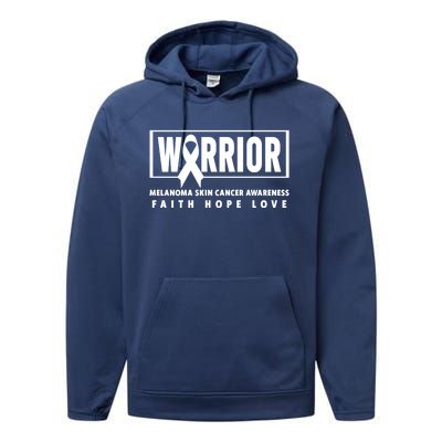 Melanoma Awareness Gift Skin Cancer Warrior Gift Performance Fleece Hoodie