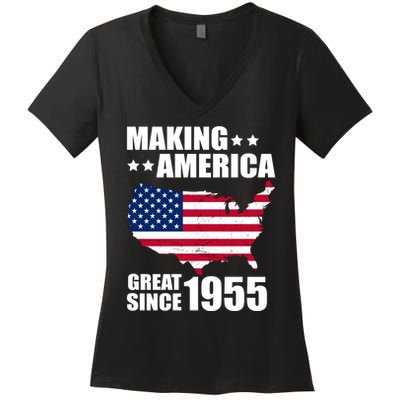 Making America Great Since 1955 Birthday Women's V-Neck T-Shirt