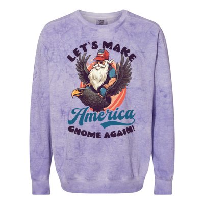 Make America Gnome Design 4th July American Gnome Great Gift Colorblast Crewneck Sweatshirt