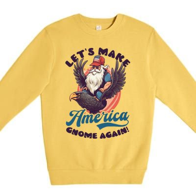 Make America Gnome Design 4th July American Gnome Great Gift Premium Crewneck Sweatshirt