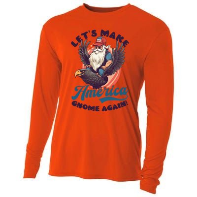 Make America Gnome Design 4th July American Gnome Great Gift Cooling Performance Long Sleeve Crew